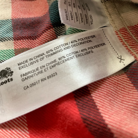 Roots Cotton plaid flannel button up - Picture 2 of 2